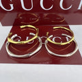 Gucci GG Interlocking Open Cuff Gold & Silver Bracelet