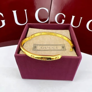Gucci GG Engraved Slim Open Cuff Bracelet
