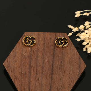 Gucci Twisted Spiral Logo Stud Earrings
