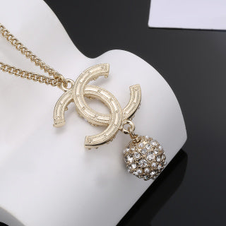 Chanel Glamorous Crystal CC Charm Necklace