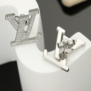 Louis Vuitton Signature Letter Stud Earrings