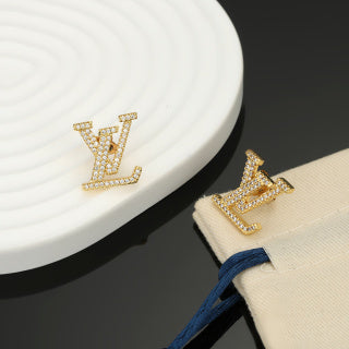 Louis Vuitton Signature Letter Stud Earrings