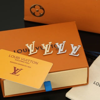 Louis Vuitton Signature Letter Stud Earrings