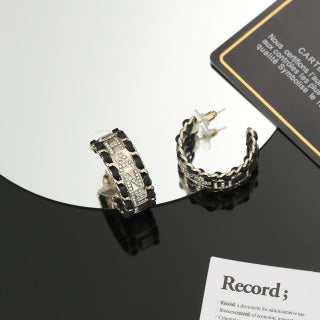Chanel Luxury Chain Link Hoop Earrings