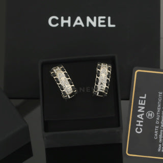Chanel Luxury Chain Link Hoop Earrings