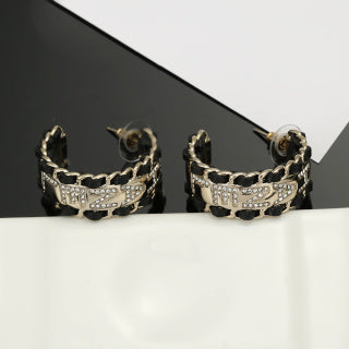 Chanel Luxury Chain Link Hoop Earrings