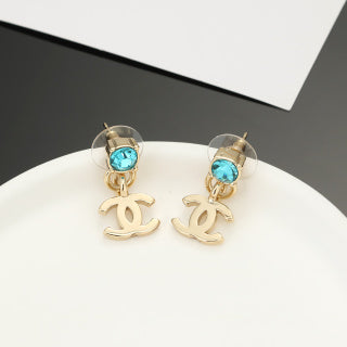 Chanel Ocean Blue Crystal Charm Earrings