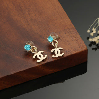 Chanel Ocean Blue Crystal Charm Earrings