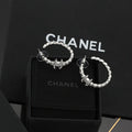 Chanel Elegant Crystal Hoop Earrings