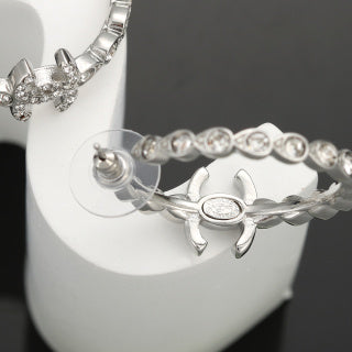 Chanel Elegant Crystal Hoop Earrings