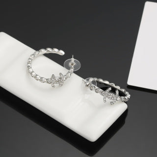 Chanel Elegant Crystal Hoop Earrings