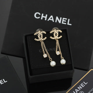 Chanel Romantic Pearl Charm Drop Earrings