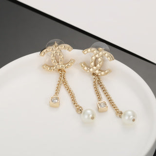 Chanel Romantic Pearl Charm Drop Earrings