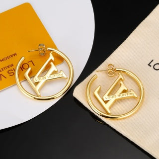 Louis Vuitton Circle Monogram Hoop Stud Earrings