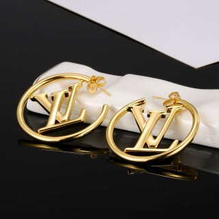Louis Vuitton Circle Monogram Hoop Stud Earrings