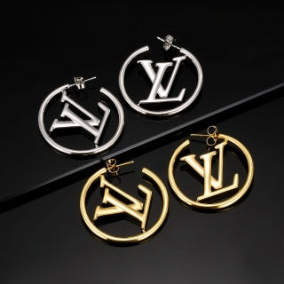 Louis Vuitton Circle Monogram Hoop Stud Earrings