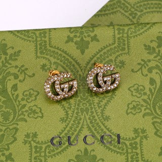 Gucci Pavé Double G Crystal Stud Earrings