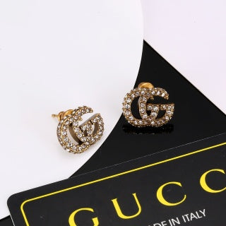Gucci Pavé Double G Crystal Stud Earrings