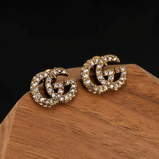 Gucci Pavé Double G Crystal Stud Earrings