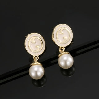 Gucci Interlocking G Pearl Drop Earrings