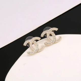 Chanel Elegant Pavé CC Earrings