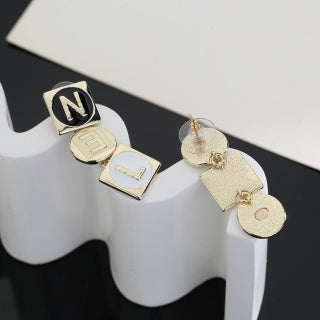 Chanel Alphabet Enamel Stud Earrings – Elegant Luxury Fashion Jewelry